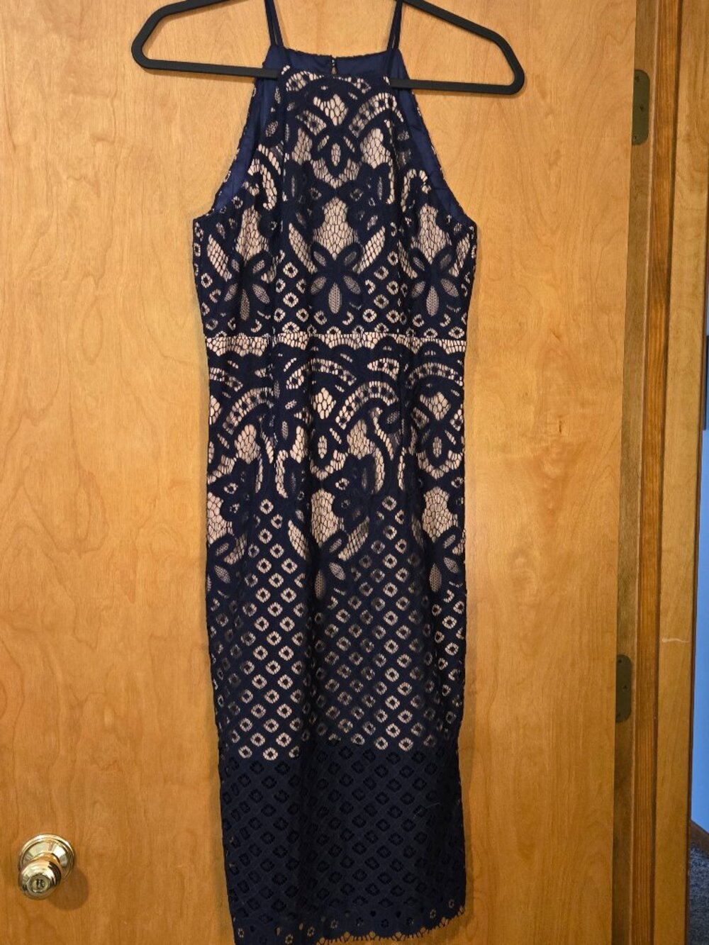 Bardot Mila Navy Lace Dress Bodycon Size 6/S Cocktail Party Dress Crochet